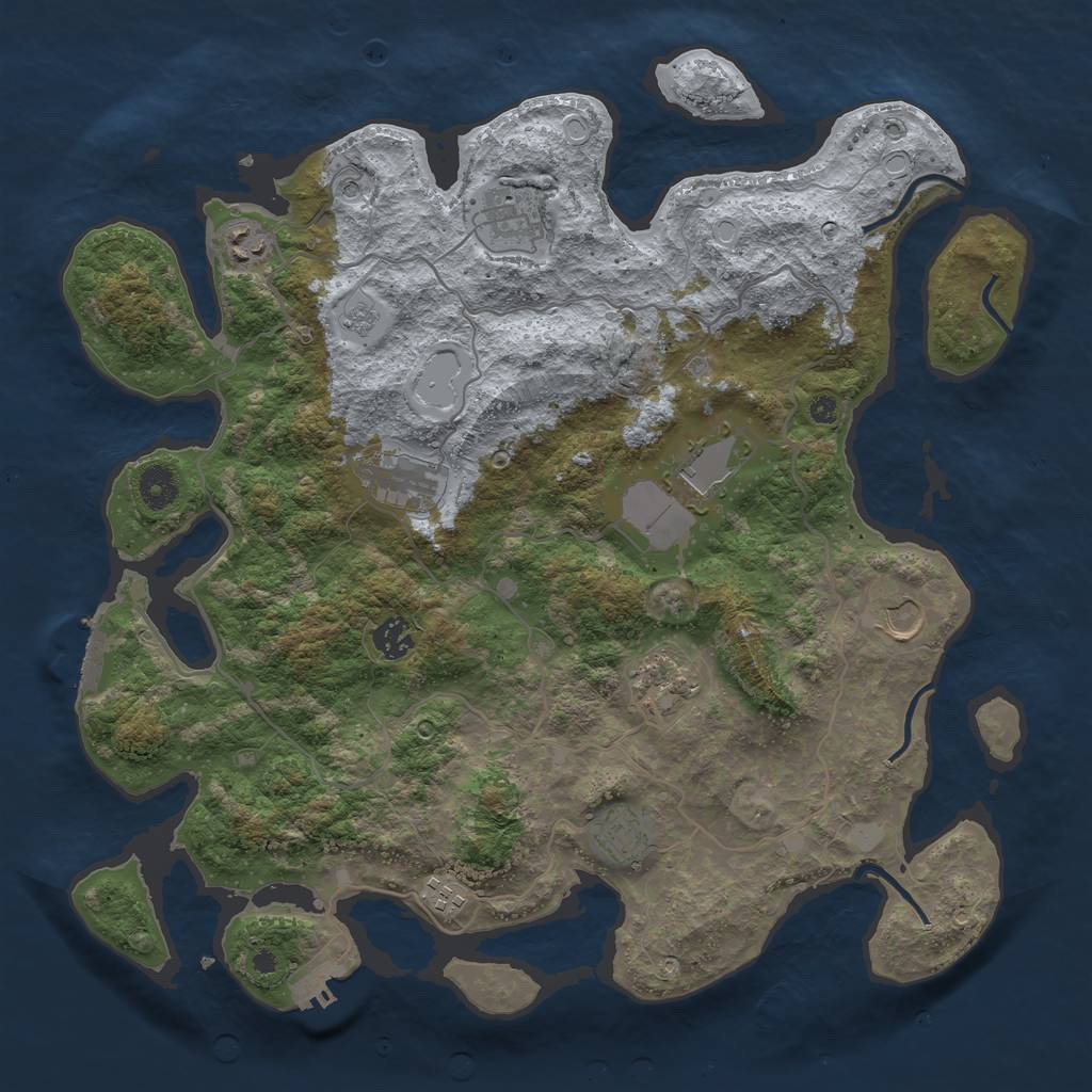 Rust Map: Procedural Map, Size: 4000, Seed: 9797, 16 Monuments