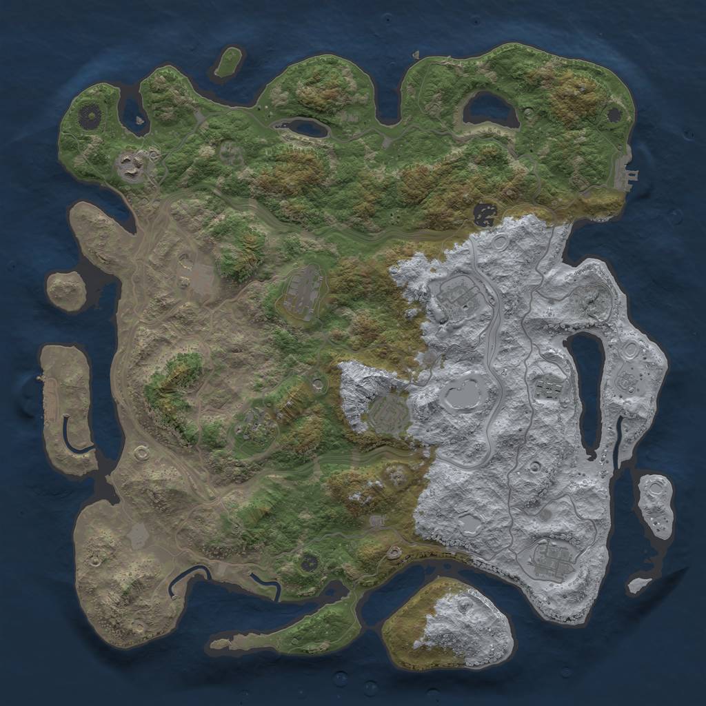 Rust Map: Procedural Map, Size: 4250, Seed: 647759744, 16 Monuments