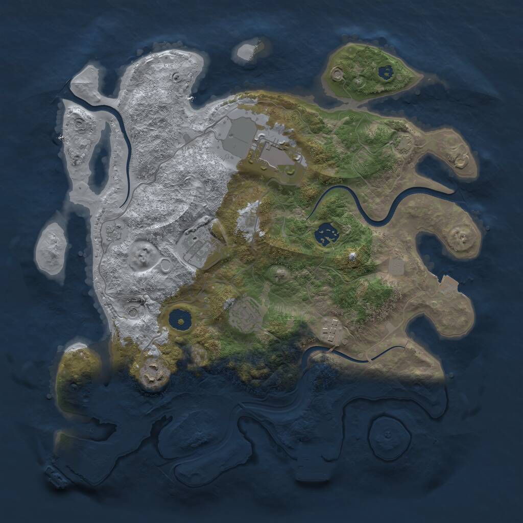 Rust Map: Procedural Map, Size: 3500, Seed: 22742345, 12 Monuments