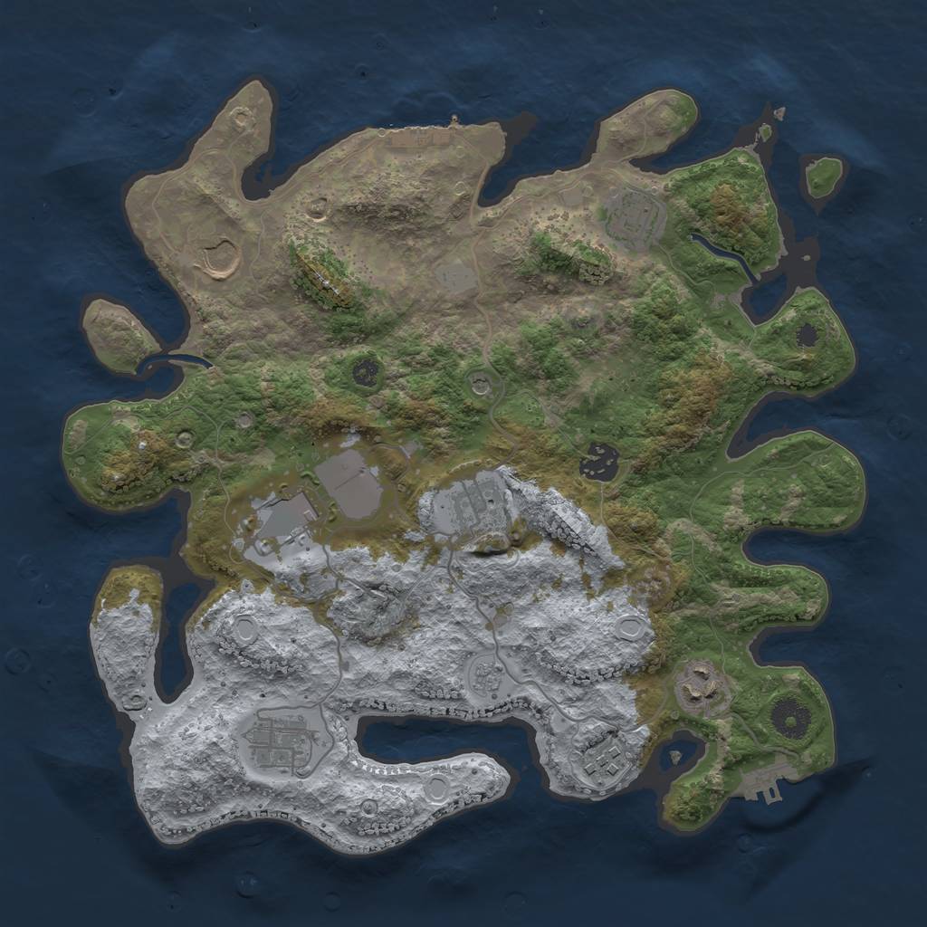 Rust Map: Procedural Map, Size: 3500, Seed: 5672290, 15 Monuments