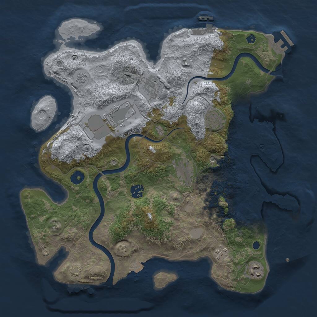 Rust Map: Procedural Map, Size: 3500, Seed: 4532158, 13 Monuments