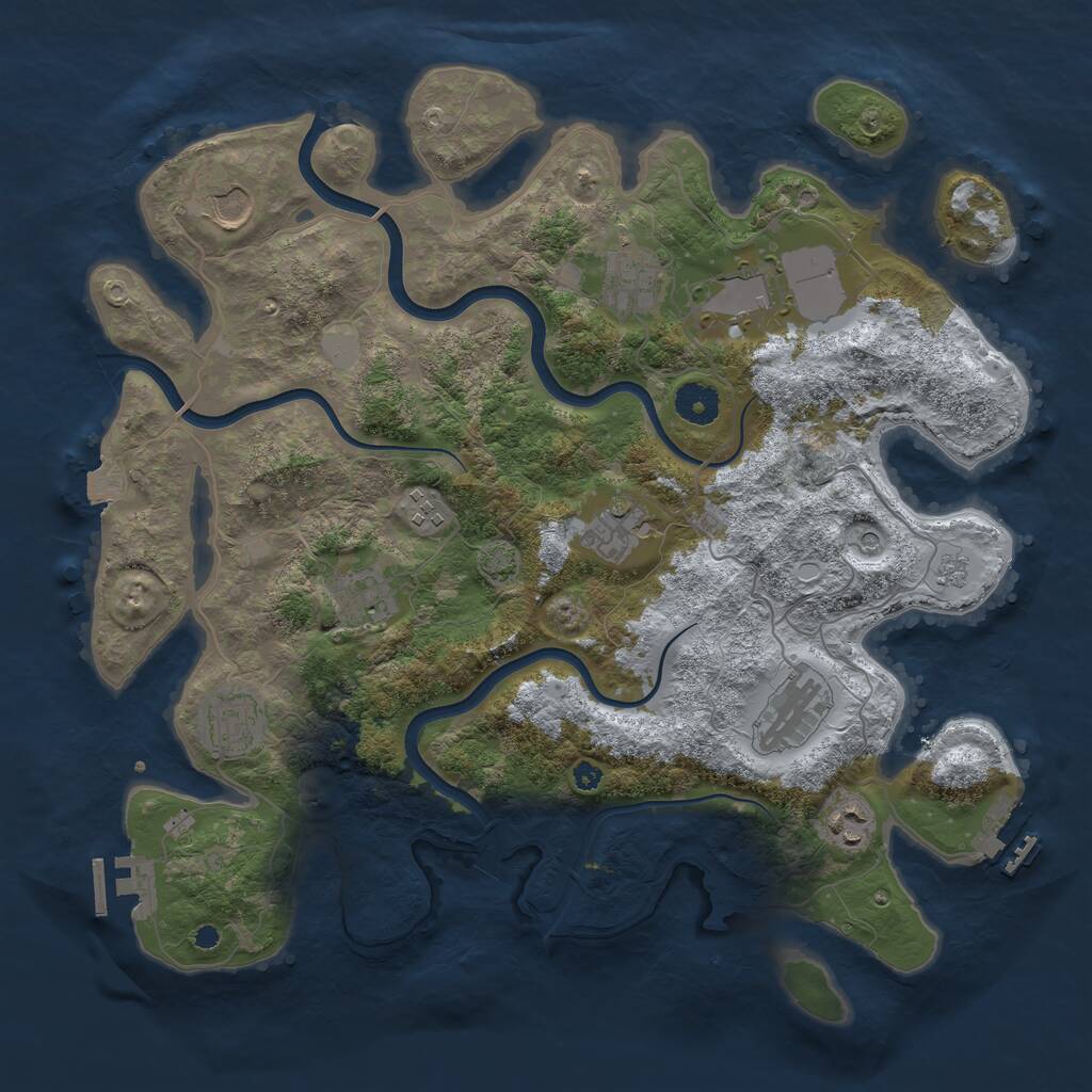 Rust Map: Procedural Map, Size: 3800, Seed: 531502, 15 Monuments
