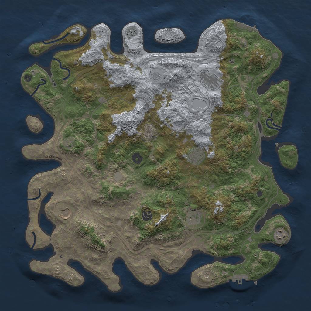 Rust Map: Procedural Map, Size: 4300, Seed: 82728418, 14 Monuments
