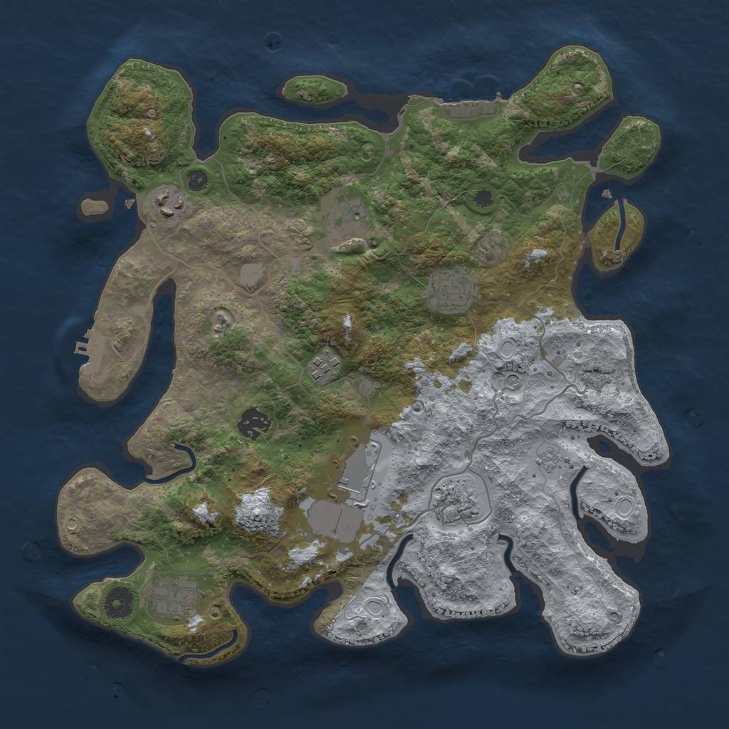 Rust Map: Procedural Map, Size: 3600, Seed: 10709391, 15 Monuments