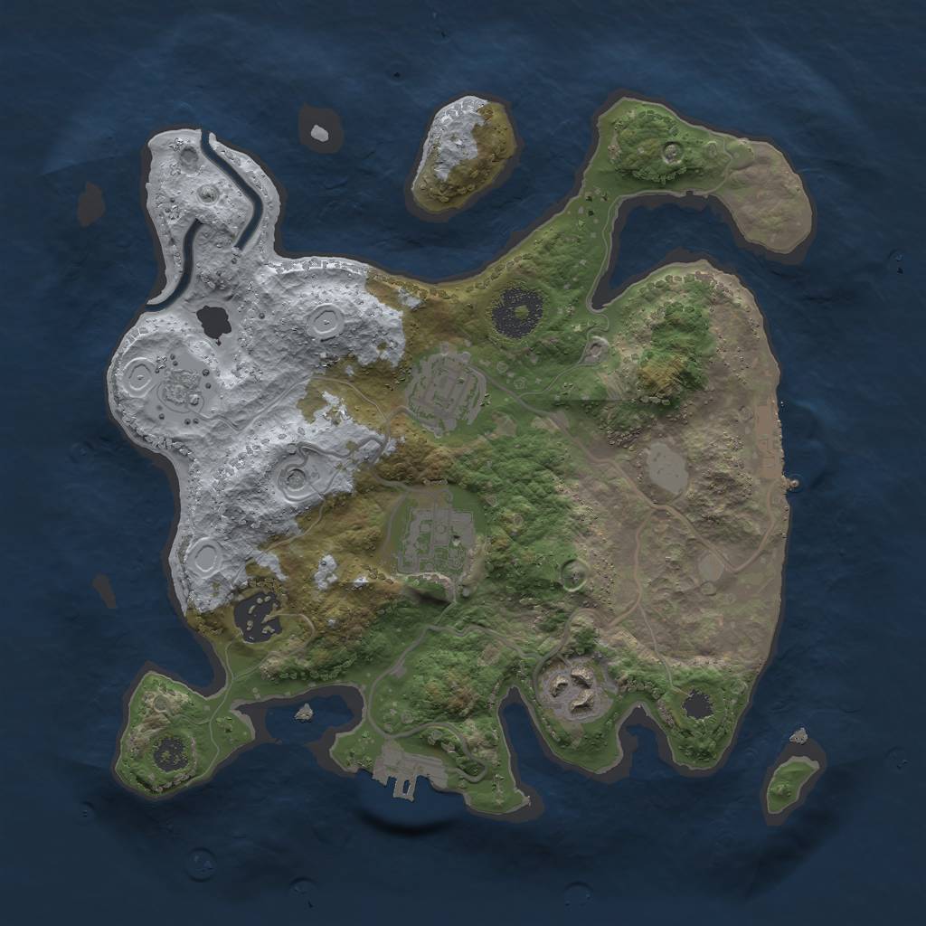 Rust Map: Procedural Map, Size: 2750, Seed: 2099999689, 11 Monuments