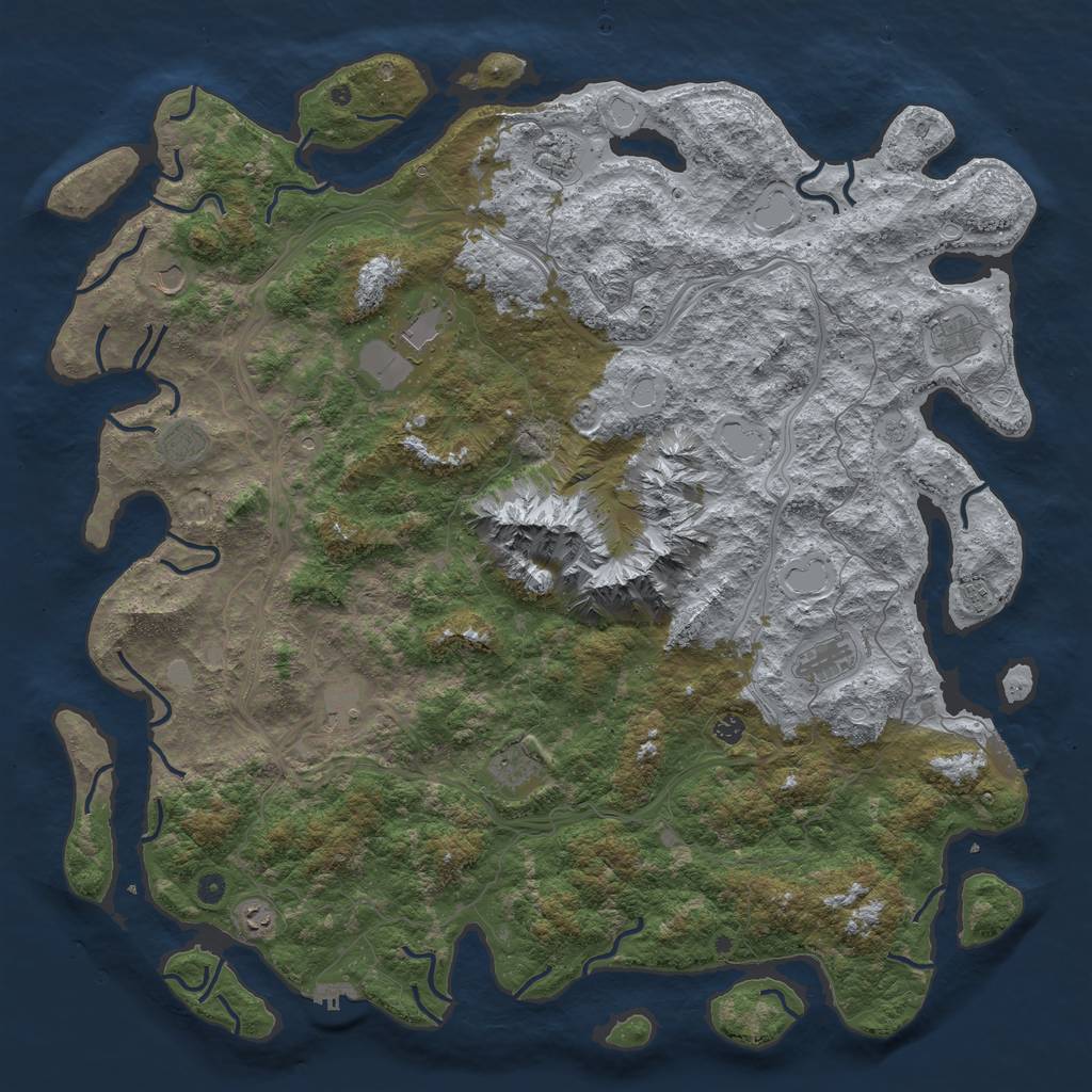 Rust Map: Procedural Map, Size: 5550, Seed: 3516554, 18 Monuments