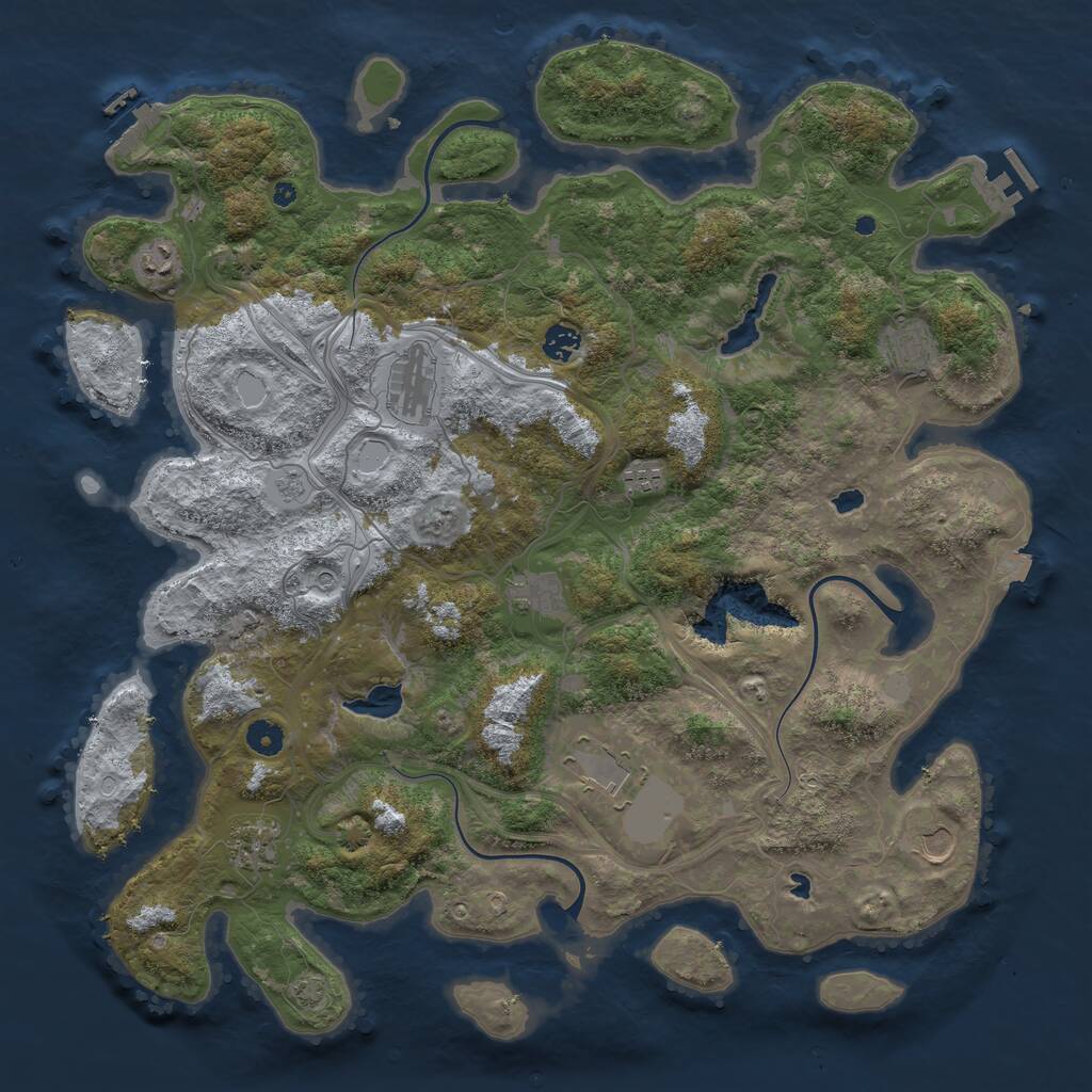 Rust Map: Procedural Map, Size: 4500, Seed: 245996345, 15 Monuments