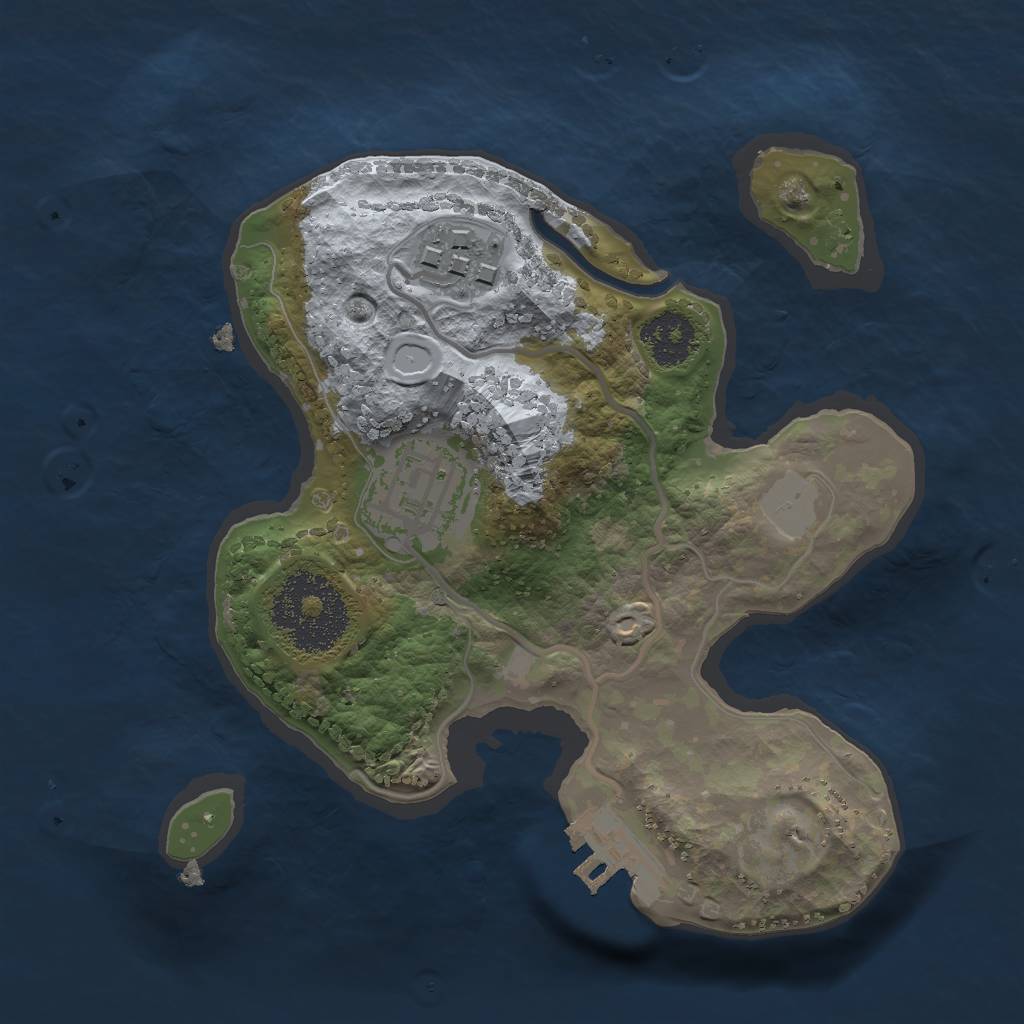 Rust Map: Procedural Map, Size: 2000, Seed: 1363401702, 6 Monuments