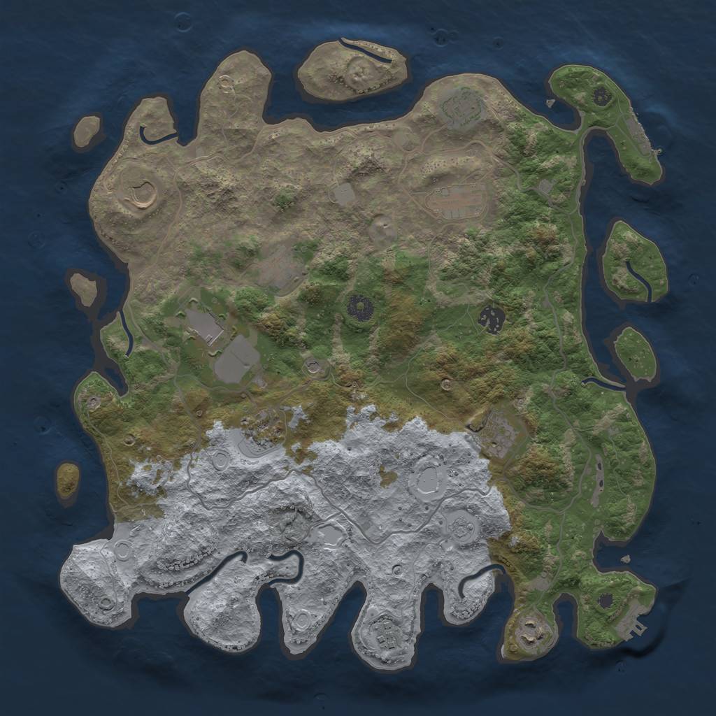 Rust Map: Procedural Map, Size: 4000, Seed: 103568769, 17 Monuments