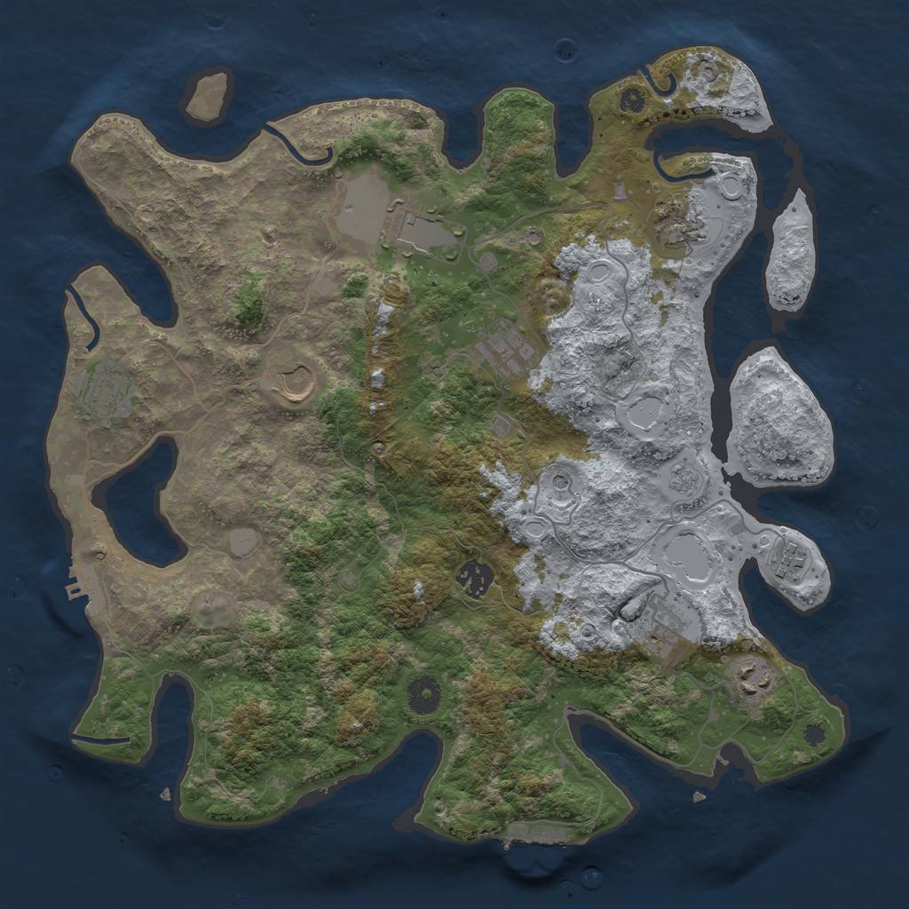 Rust Map: Procedural Map, Size: 3750, Seed: 59279808, 16 Monuments