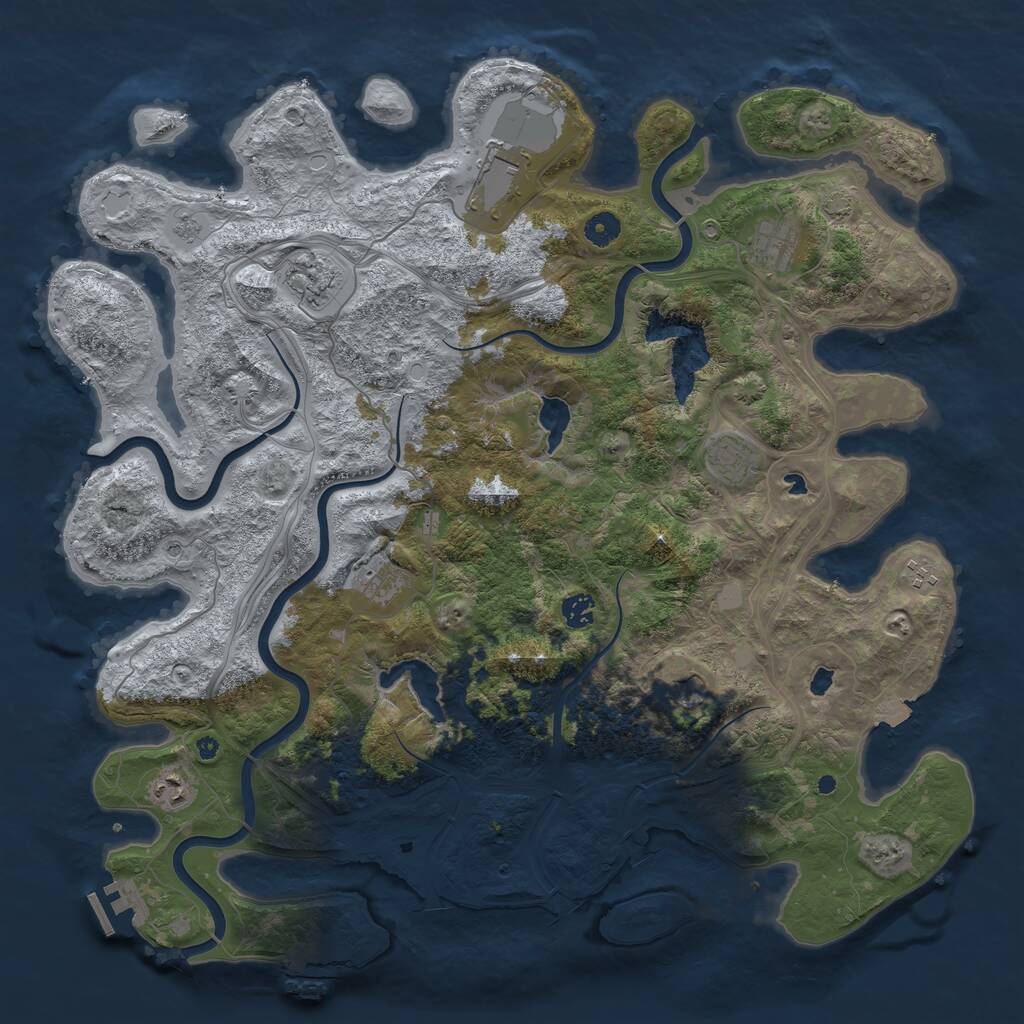 Rust Map: Procedural Map, Size: 4500, Seed: 14506190, 15 Monuments