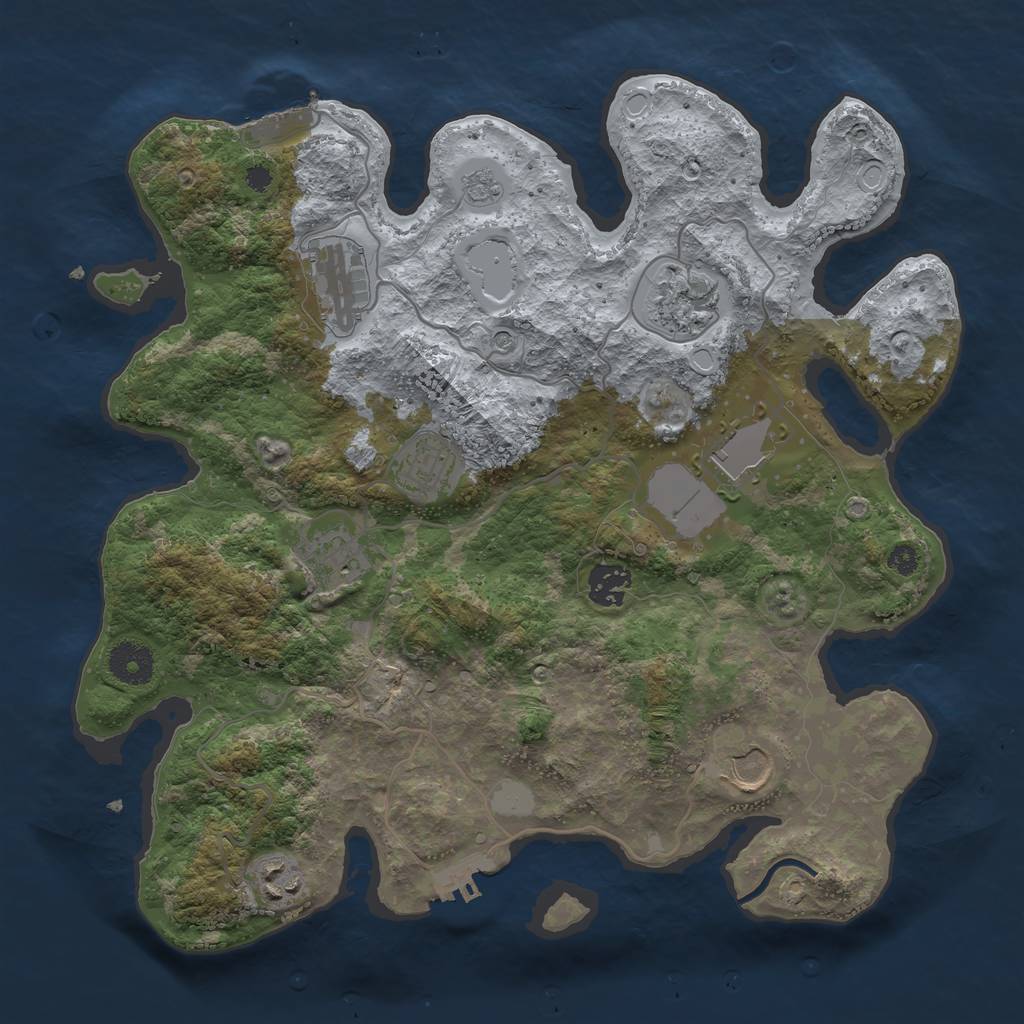 Rust Map: Procedural Map, Size: 3500, Seed: 2226, 15 Monuments