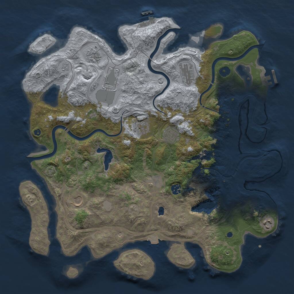 Rust Map: Procedural Map, Size: 4250, Seed: 1215738367, 16 Monuments