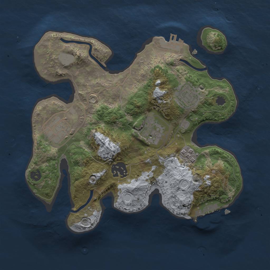 Rust Map: Procedural Map, Size: 2500, Seed: 381878973, 10 Monuments