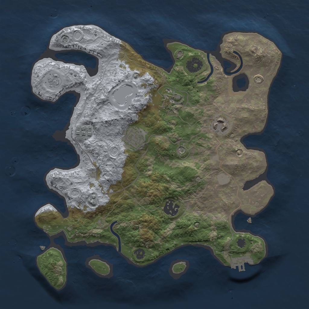 Rust Map: Procedural Map, Size: 3000, Seed: 6817092, 11 Monuments