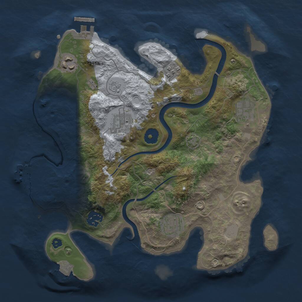 Rust Map: Procedural Map, Size: 3000, Seed: 11289148, 12 Monuments