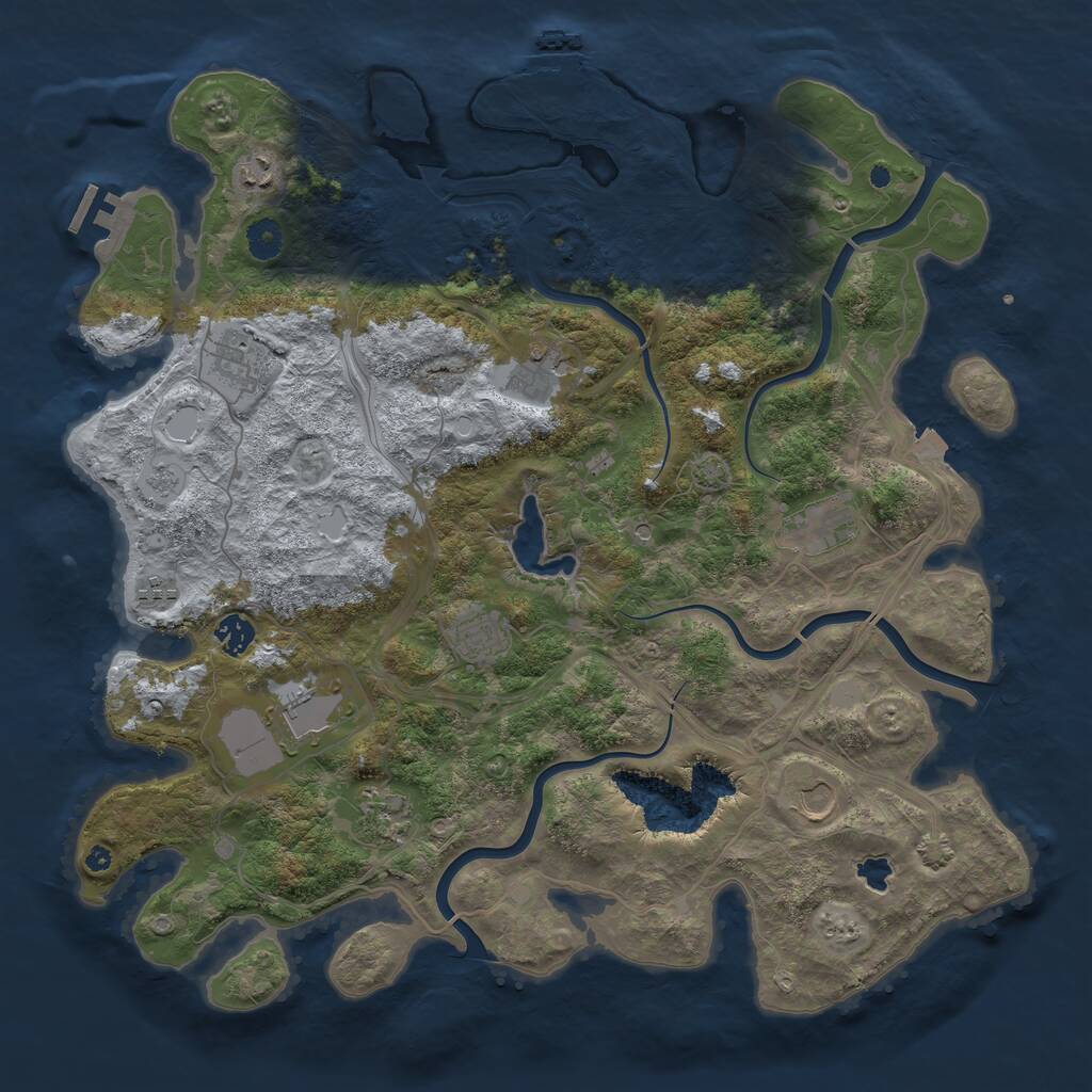 Rust Map: Procedural Map, Size: 4250, Seed: 1846694313, 16 Monuments