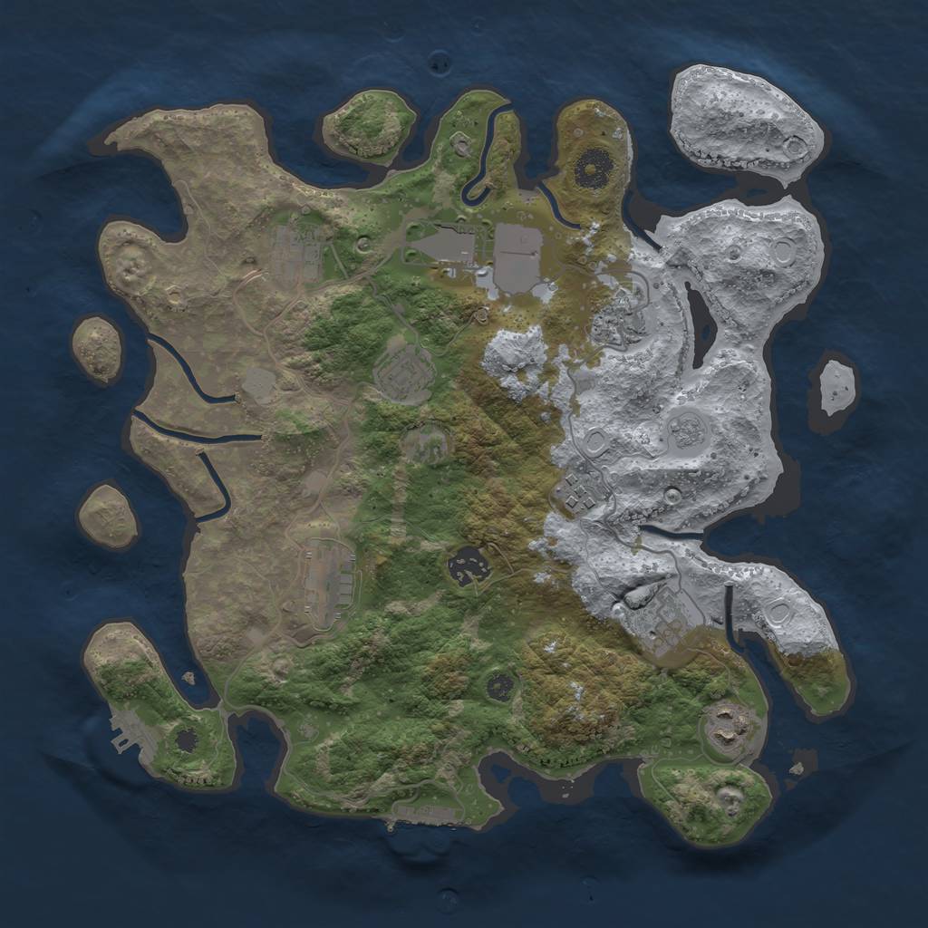 Rust Map: Procedural Map, Size: 3500, Seed: 50700, 15 Monuments