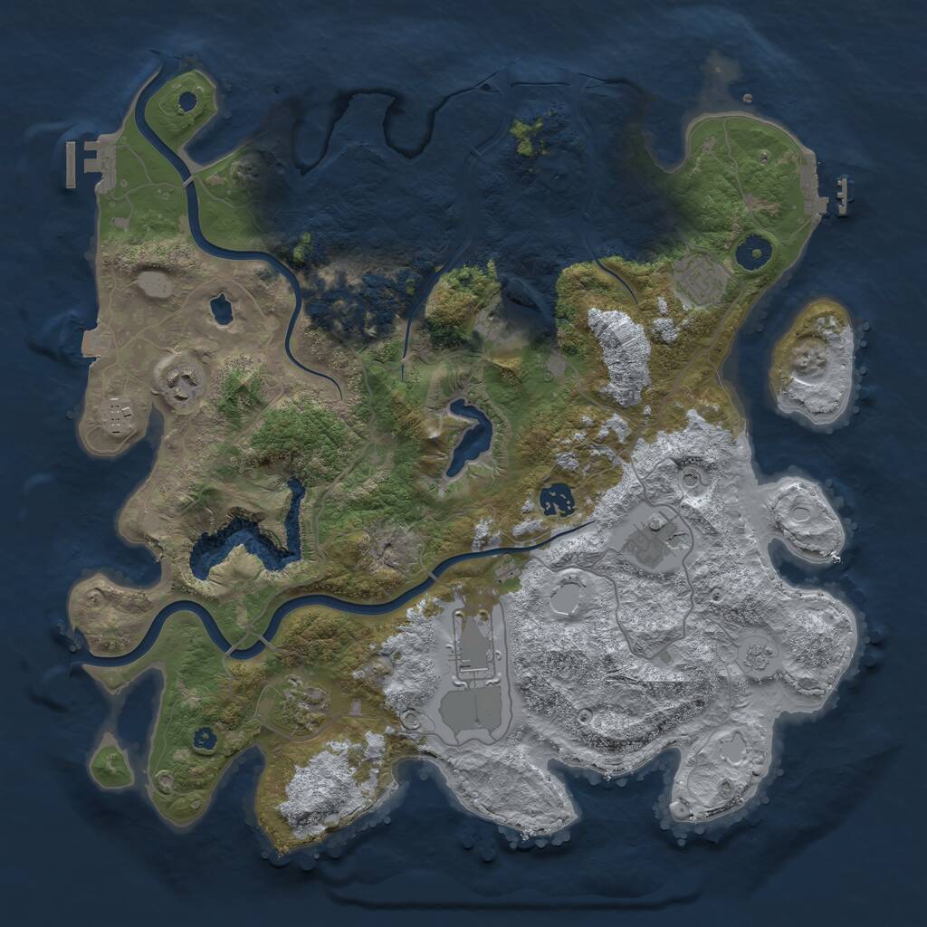 Rust Map: Procedural Map, Size: 4000, Seed: 1020352543, 14 Monuments