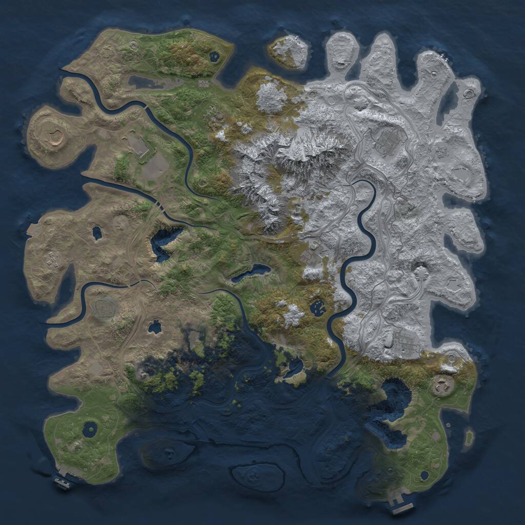 Rust Map: Procedural Map, Size: 5000, Seed: 155040919, 17 Monuments