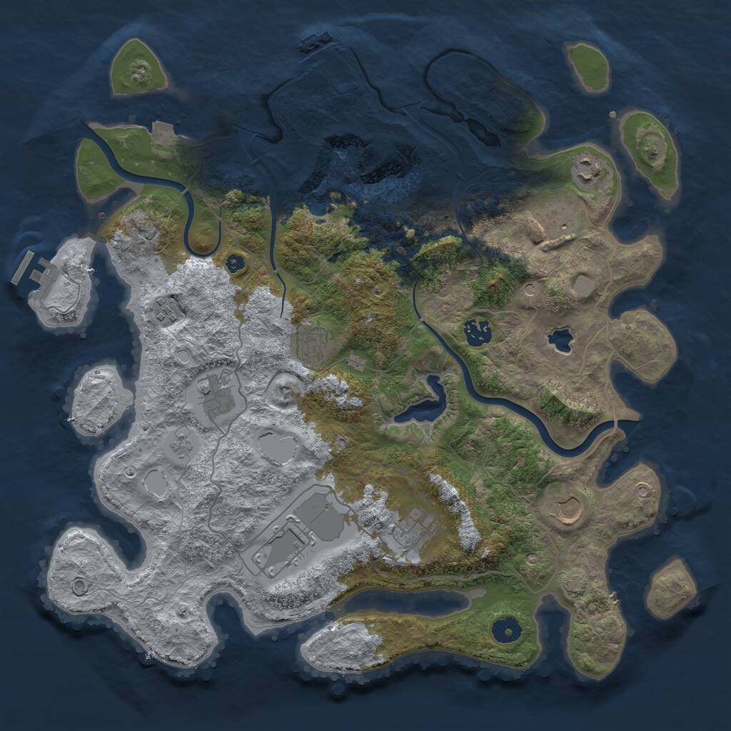 Rust Map: Procedural Map, Size: 4000, Seed: 80586235, 15 Monuments
