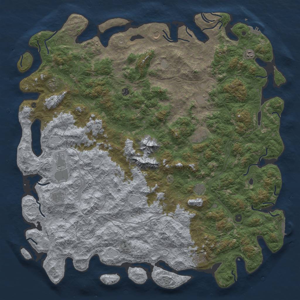 Rust Map: Procedural Map, Size: 6000, Seed: 5767, 18 Monuments