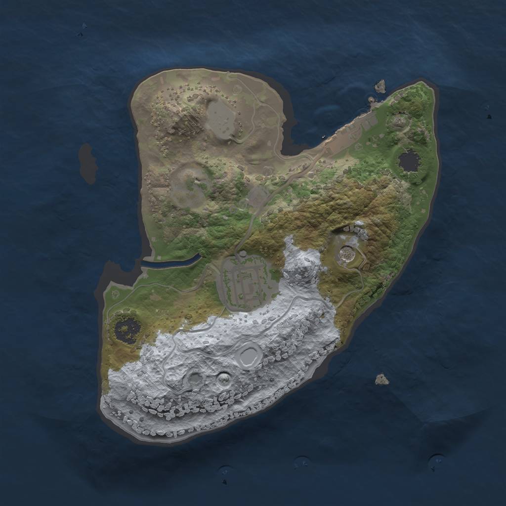 Rust Map: Procedural Map, Size: 2000, Seed: 3734772, 6 Monuments