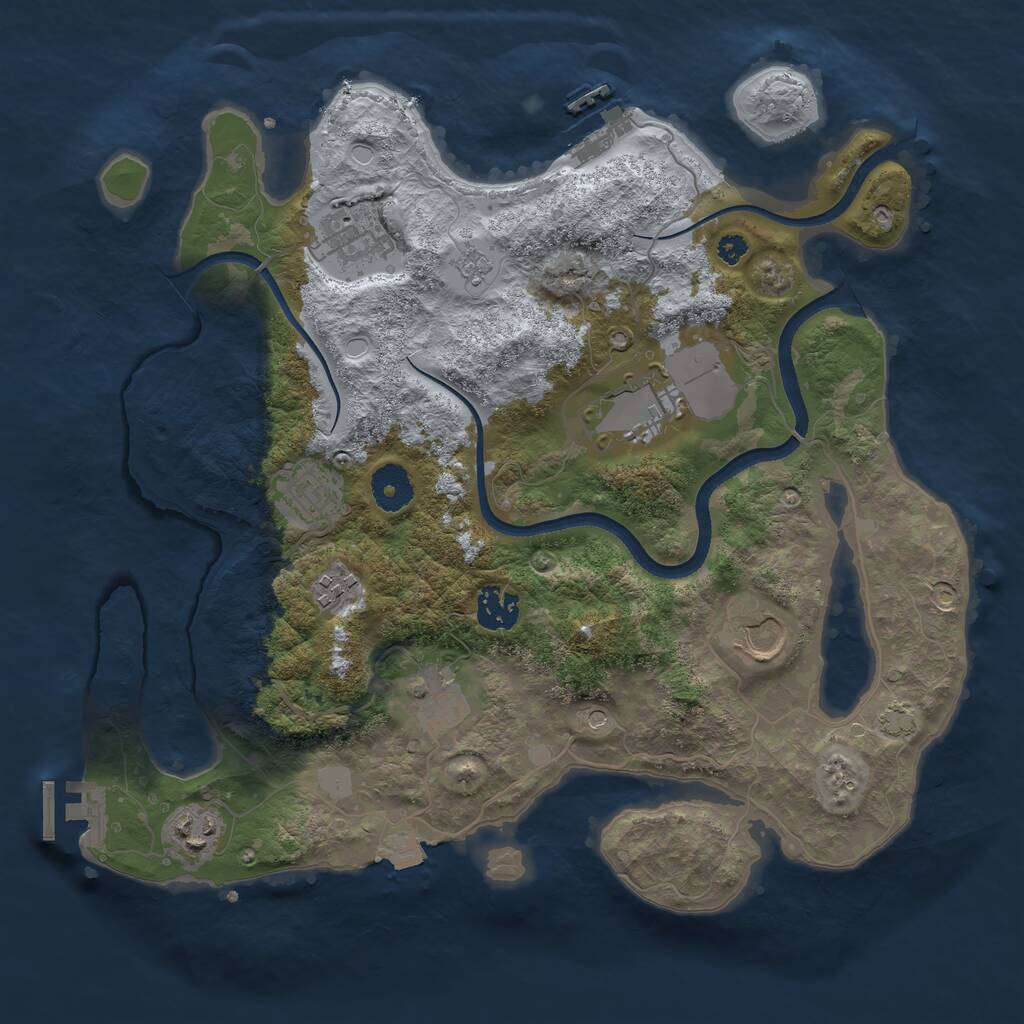 Rust Map: Procedural Map, Size: 3500, Seed: 86292325, 14 Monuments
