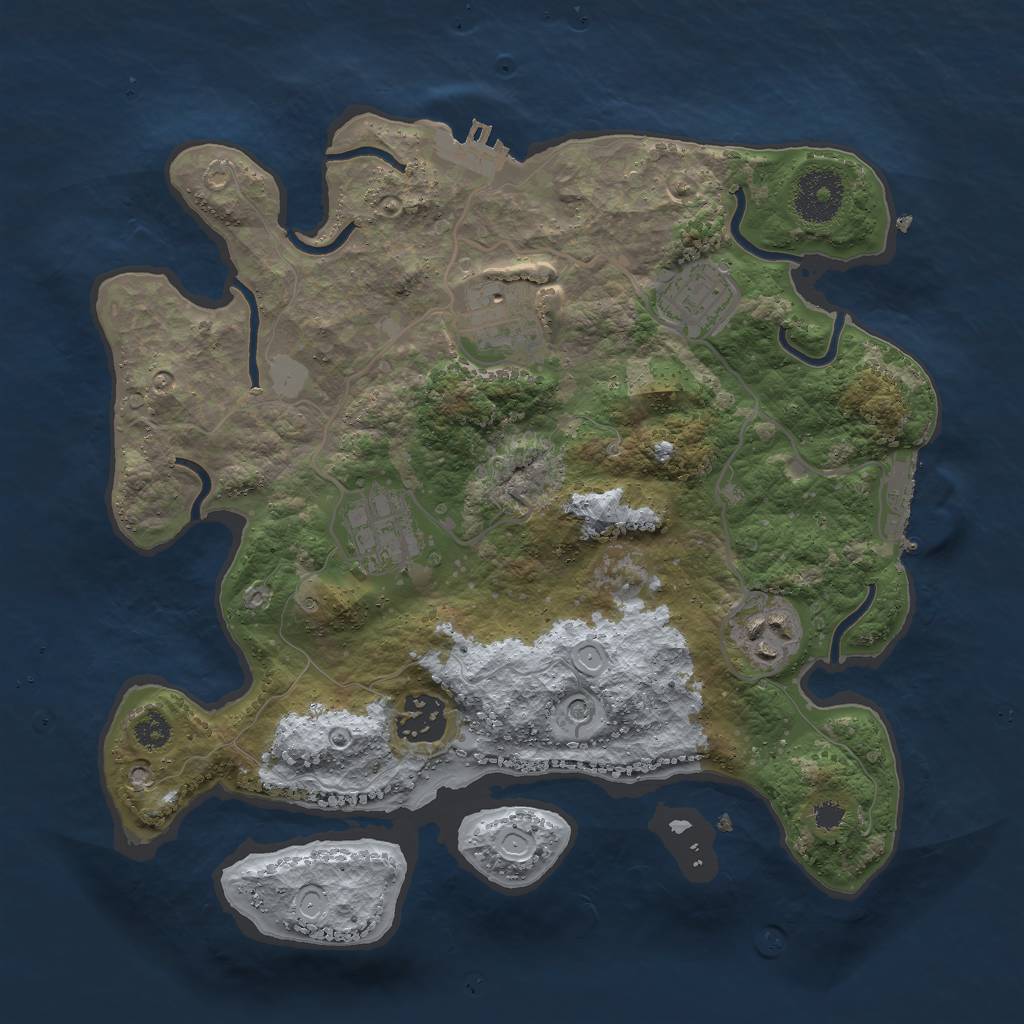 Rust Map: Procedural Map, Size: 3000, Seed: 1764521116, 11 Monuments