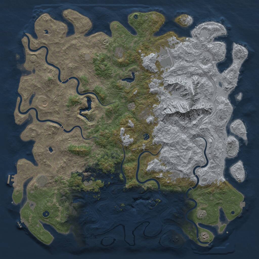 Rust Map: Procedural Map, Size: 6000, Seed: 1712613932, 17 Monuments