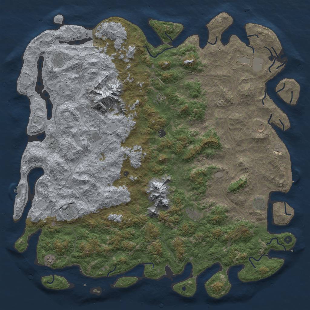 Rust Map: Procedural Map, Size: 6000, Seed: 961685938, 18 Monuments