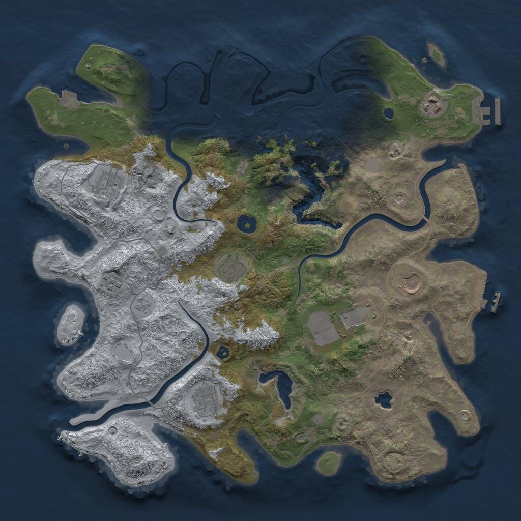 Rust Map: Procedural Map, Size: 4000, Seed: 43234213, 13 Monuments