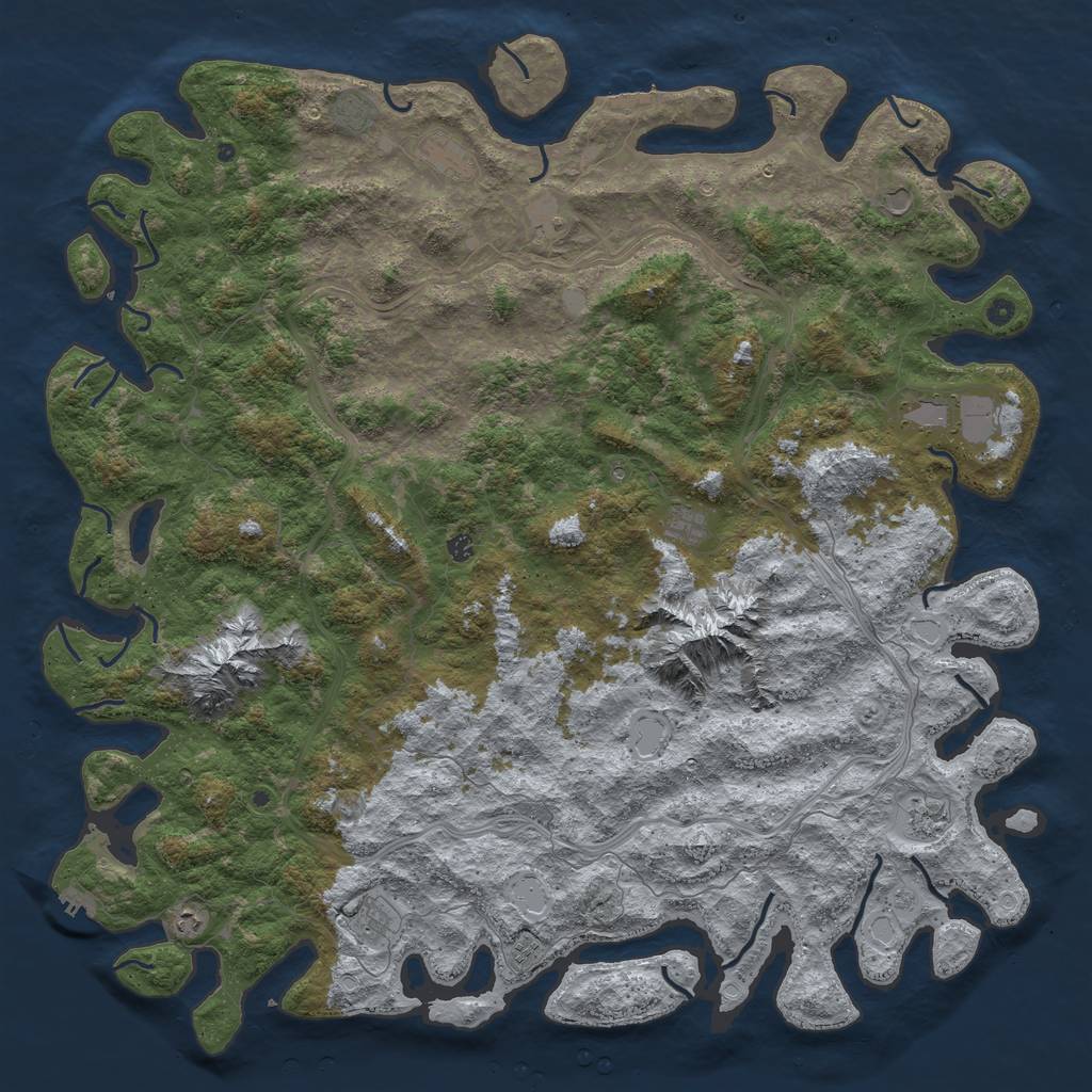 Rust Map: Procedural Map, Size: 6000, Seed: 784449278, 18 Monuments