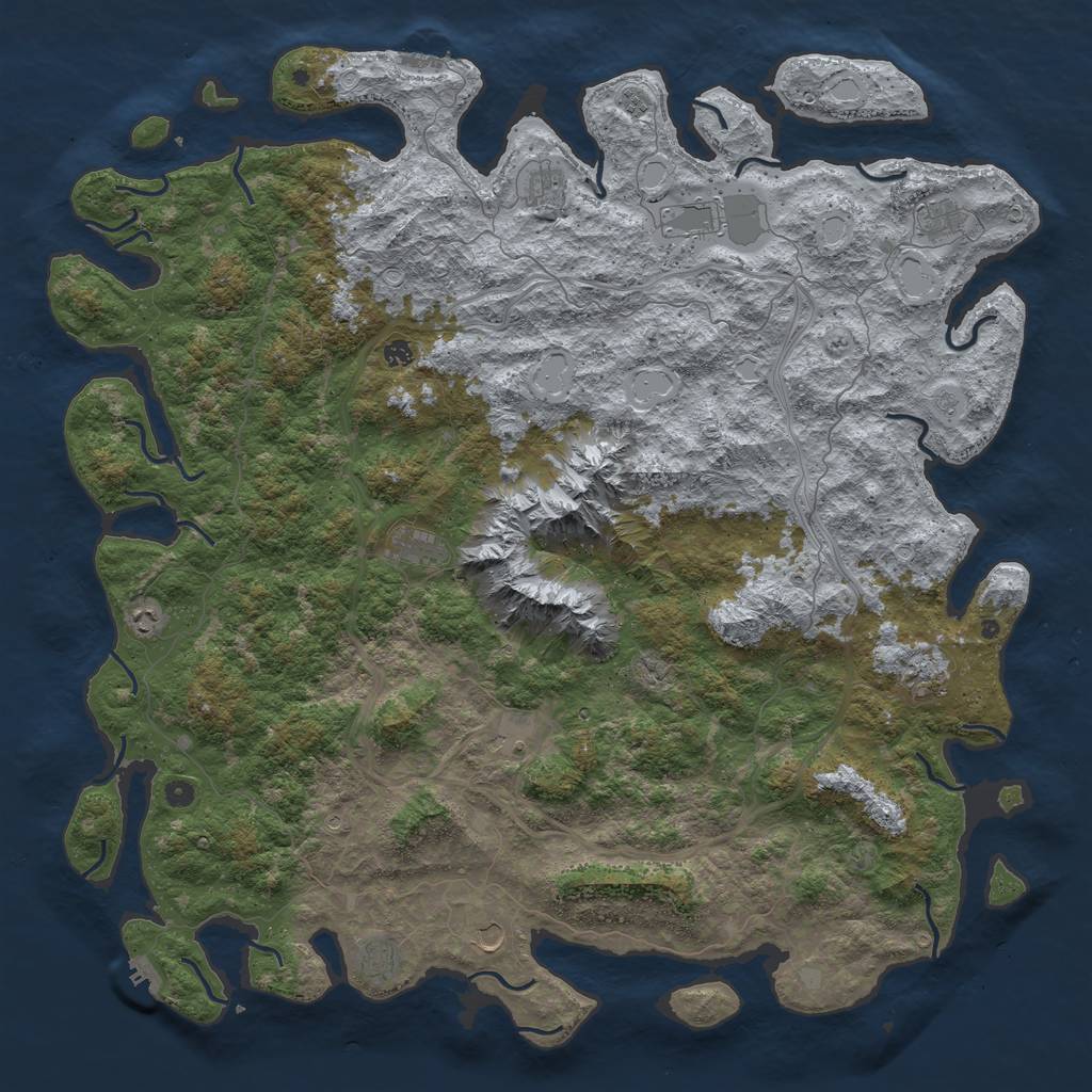 Rust Map: Procedural Map, Size: 5800, Seed: 99, 18 Monuments