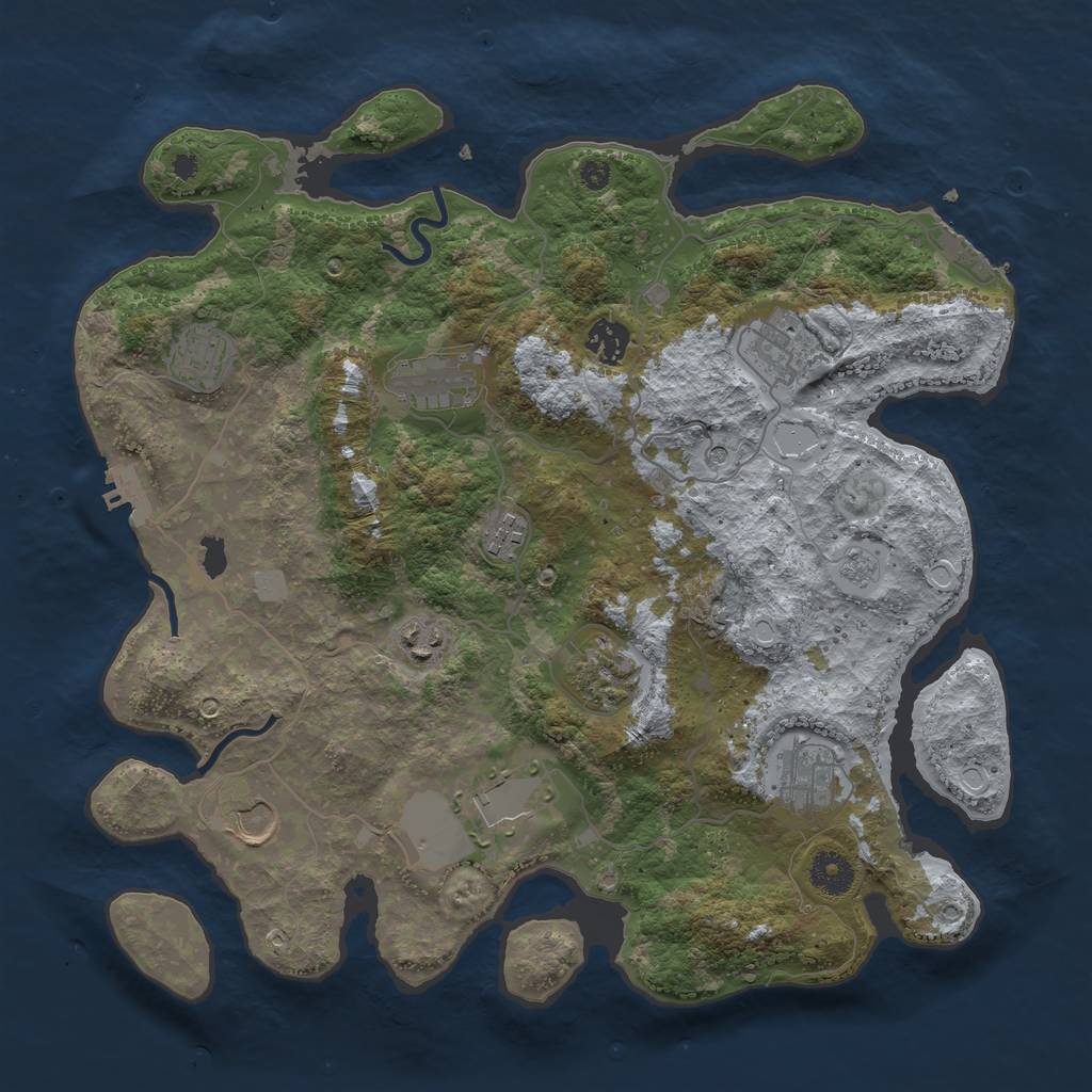 Rust Map: Procedural Map, Size: 3750, Seed: 1588431104, 17 Monuments