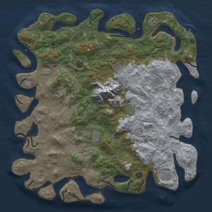 Thumbnail Rust Map: Procedural Map, Size: 5000, Seed: 3542401, 18 Monuments