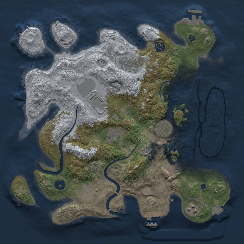 Rust Map: Procedural Map, Size: 3500, Seed: 2021032034, 15 Monuments