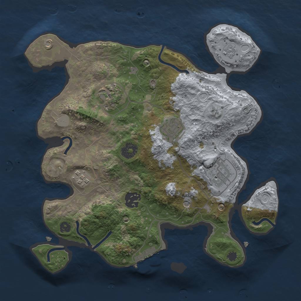 Rust Map: Procedural Map, Size: 2800, Seed: 664266326, 11 Monuments