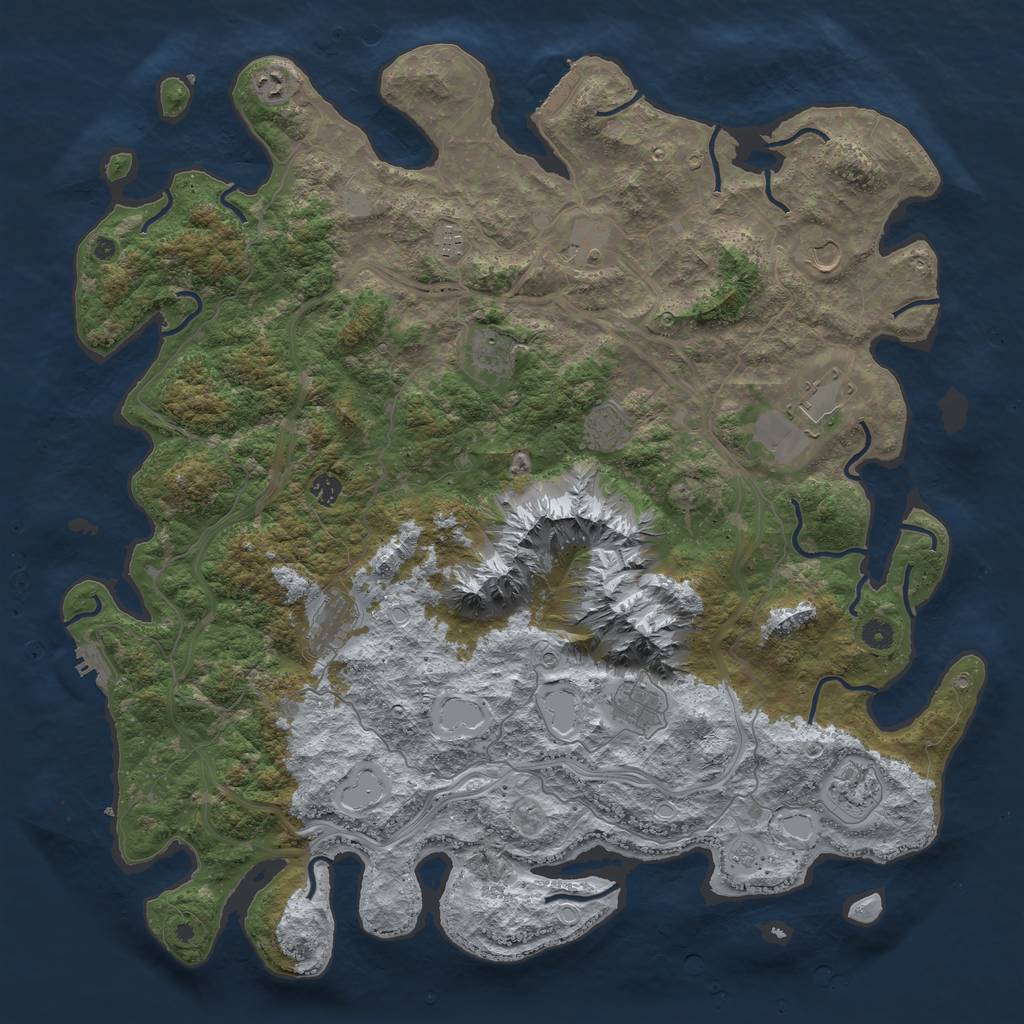 Rust Map: Procedural Map, Size: 5000, Seed: 62911413, 18 Monuments