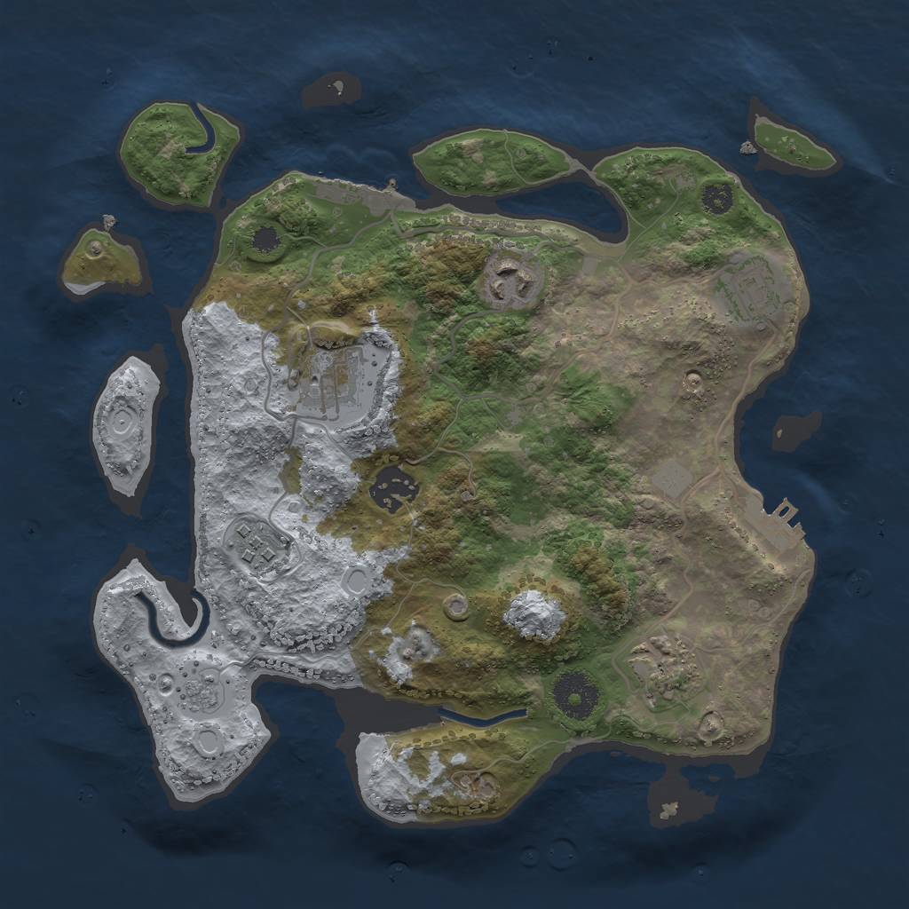 Rust Map: Procedural Map, Size: 3000, Seed: 75483, 12 Monuments