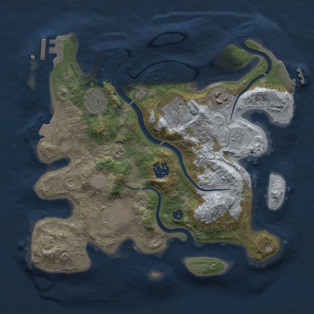 Rust Map: Procedural Map, Size: 3000, Seed: 517958902, 12 Monuments
