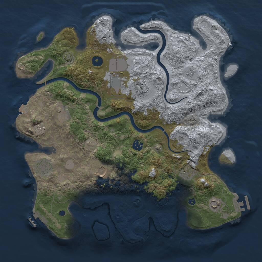 Rust Map: Procedural Map, Size: 3700, Seed: 1586067071, 15 Monuments