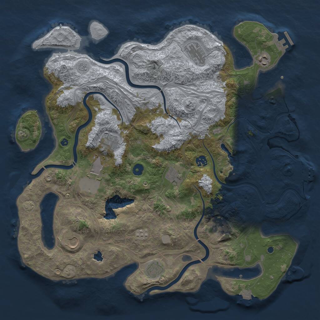Rust Map: Procedural Map, Size: 4250, Seed: 1936041462, 16 Monuments