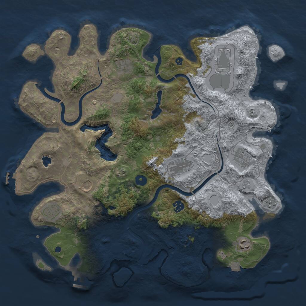 Rust Map: Procedural Map, Size: 4000, Seed: 933162635, 15 Monuments