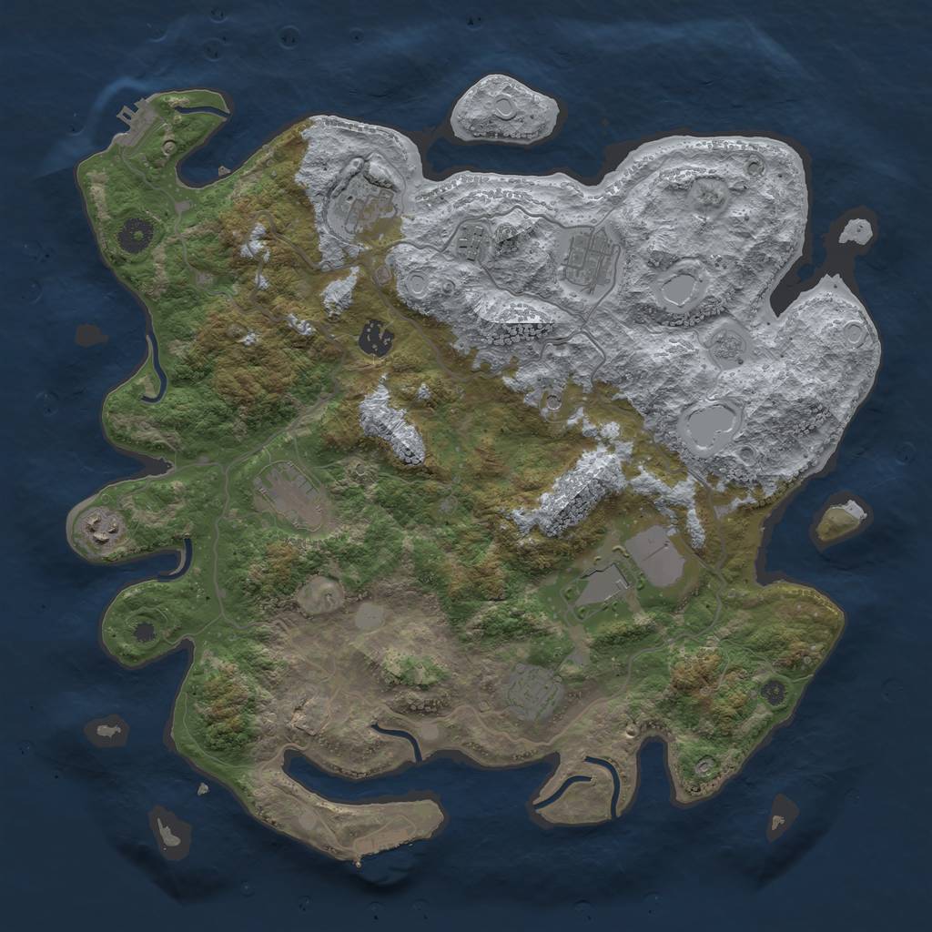 Rust Map: Procedural Map, Size: 4000, Seed: 522911, 15 Monuments