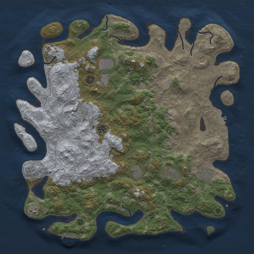 Rust Map: Procedural Map, Size: 4500, Seed: 1620852034, 16 Monuments