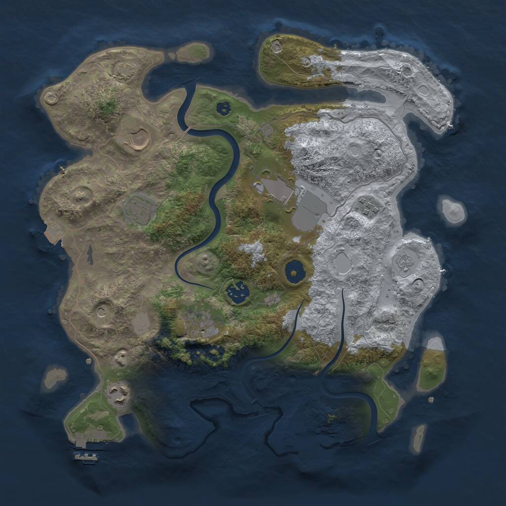 Rust Map: Procedural Map, Size: 3500, Seed: 95769, 13 Monuments