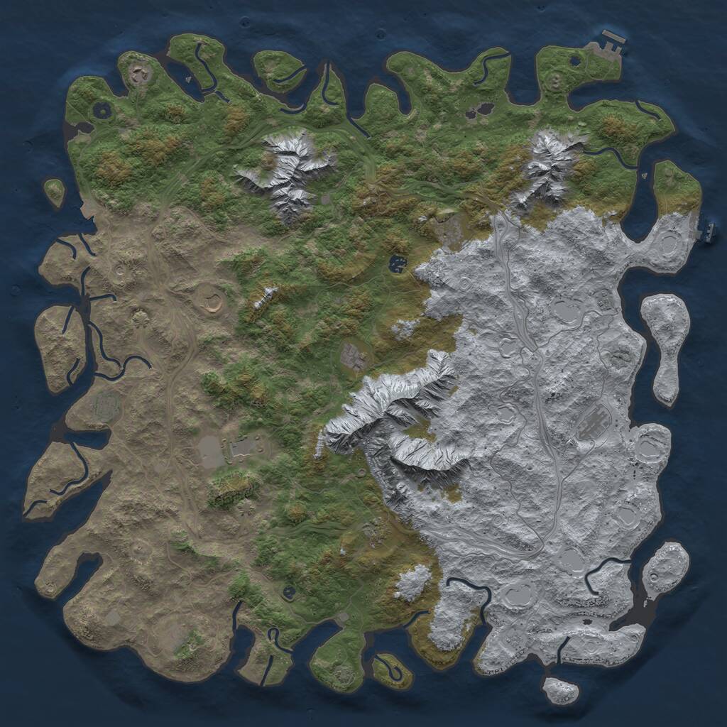 Rust Map: Procedural Map, Size: 6000, Seed: 231658998, 17 Monuments