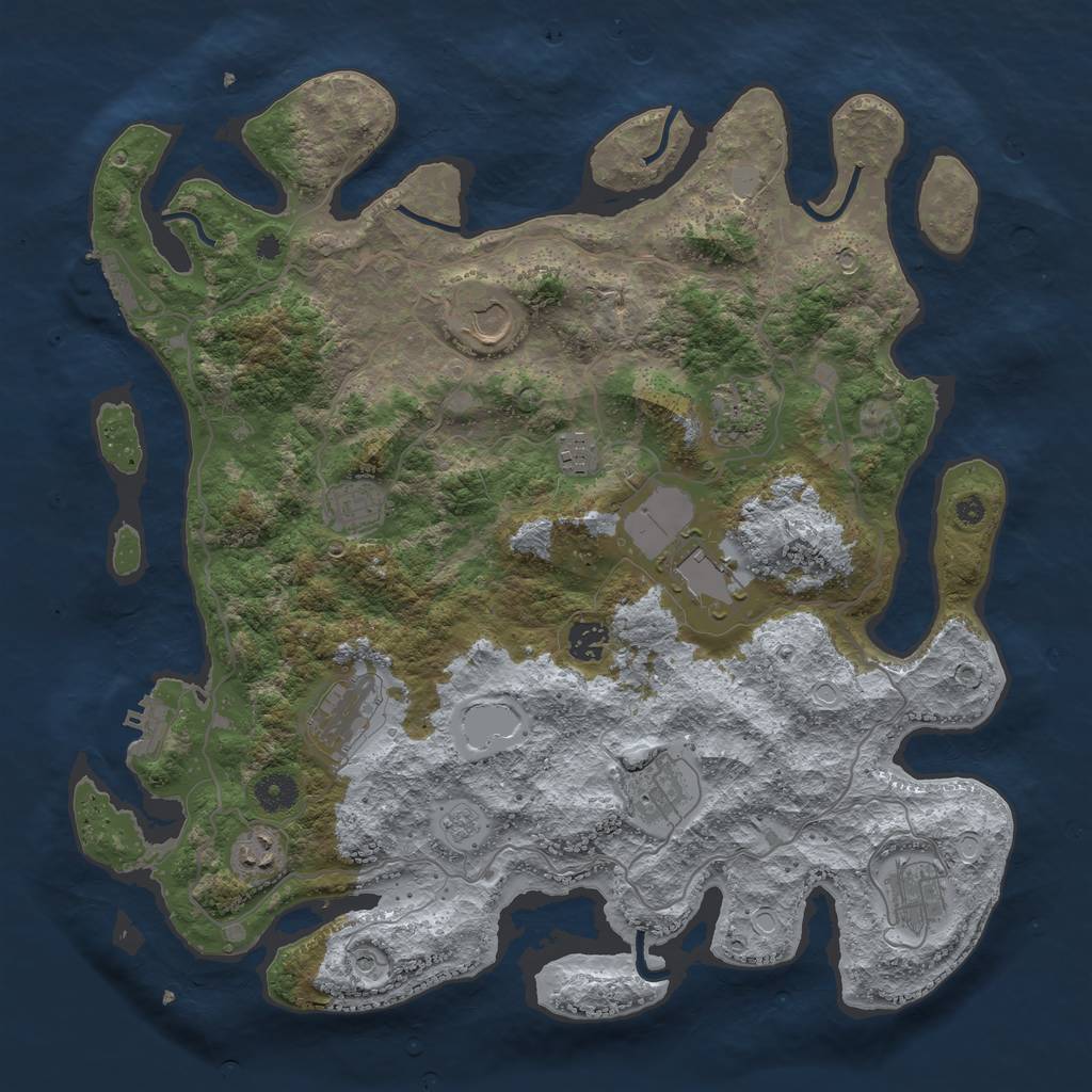 Rust Map: Procedural Map, Size: 4000, Seed: 1506071567, 17 Monuments