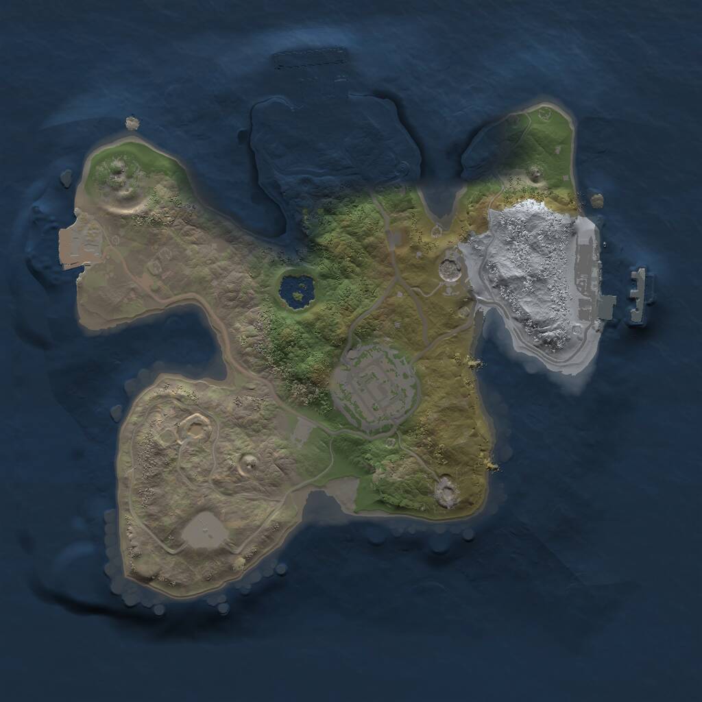 Rust Map: Procedural Map, Size: 2000, Seed: 52378576, 5 Monuments